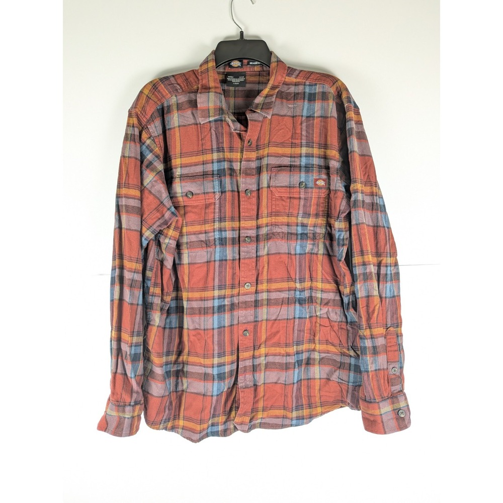 Dickies Relaxed Fit Flannel Shirt Size Large Button Up New Without Tags